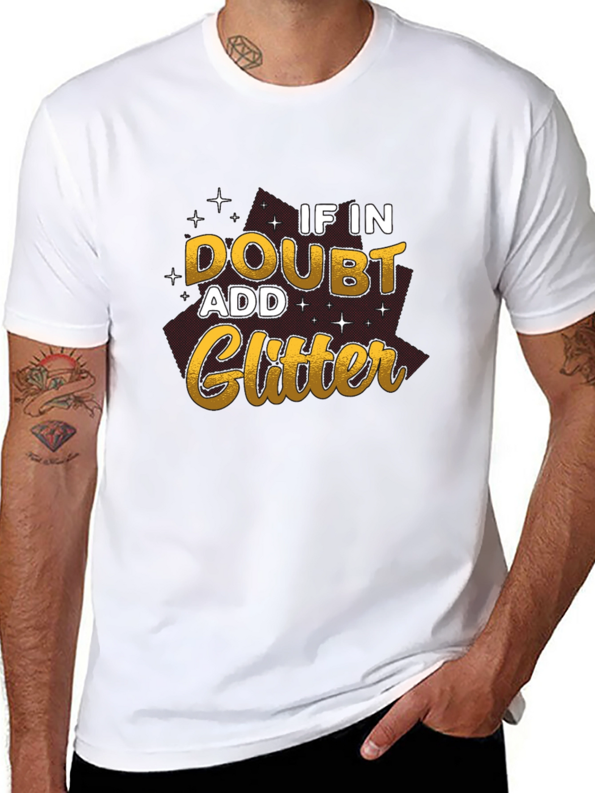If In Doubt Add Glitter Black T-Shirt
