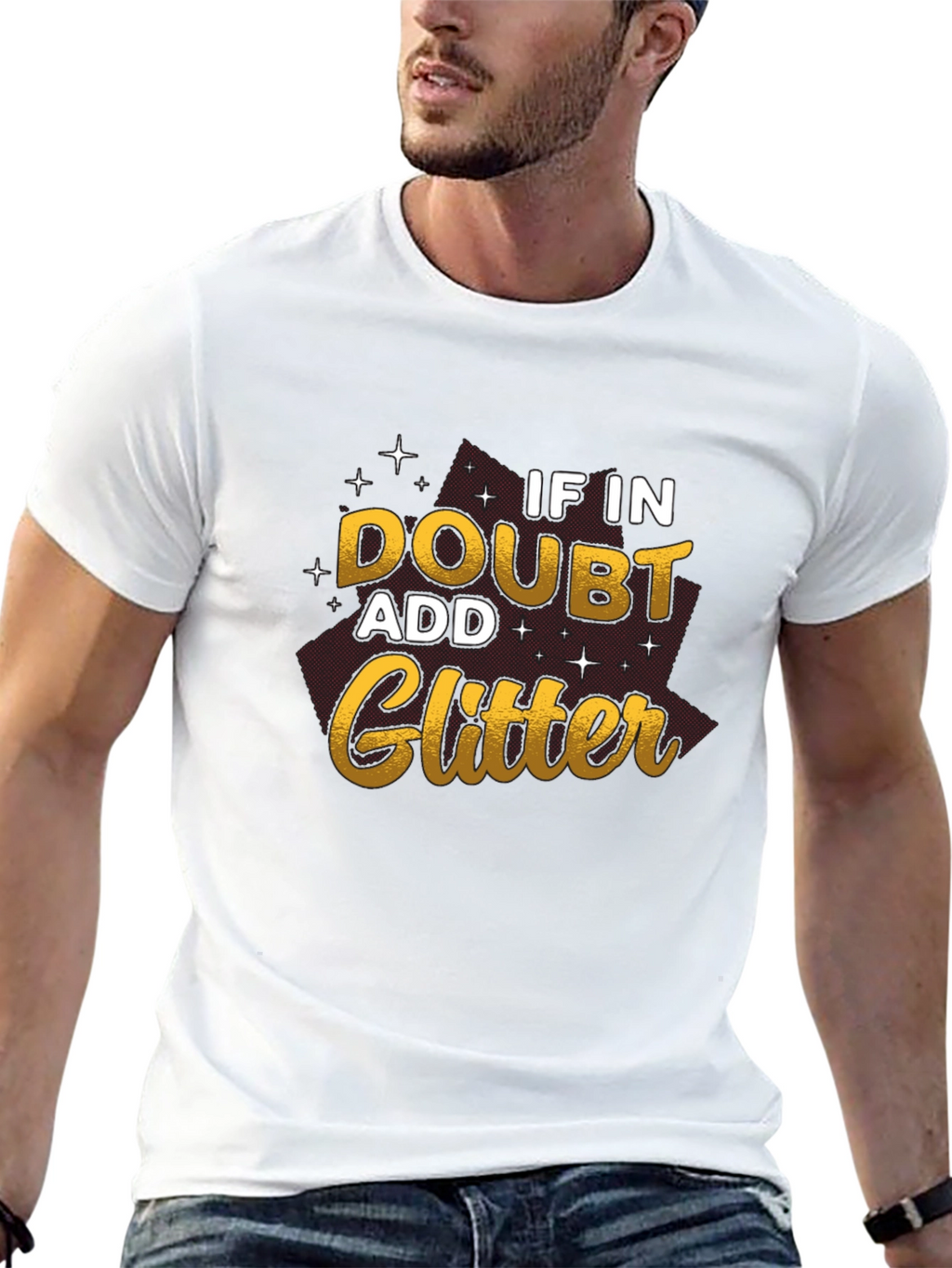 If In Doubt Add Glitter Black T-Shirt