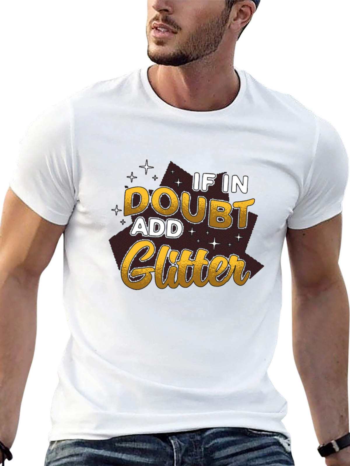 If In Doubt Add Glitter Black T-Shirt