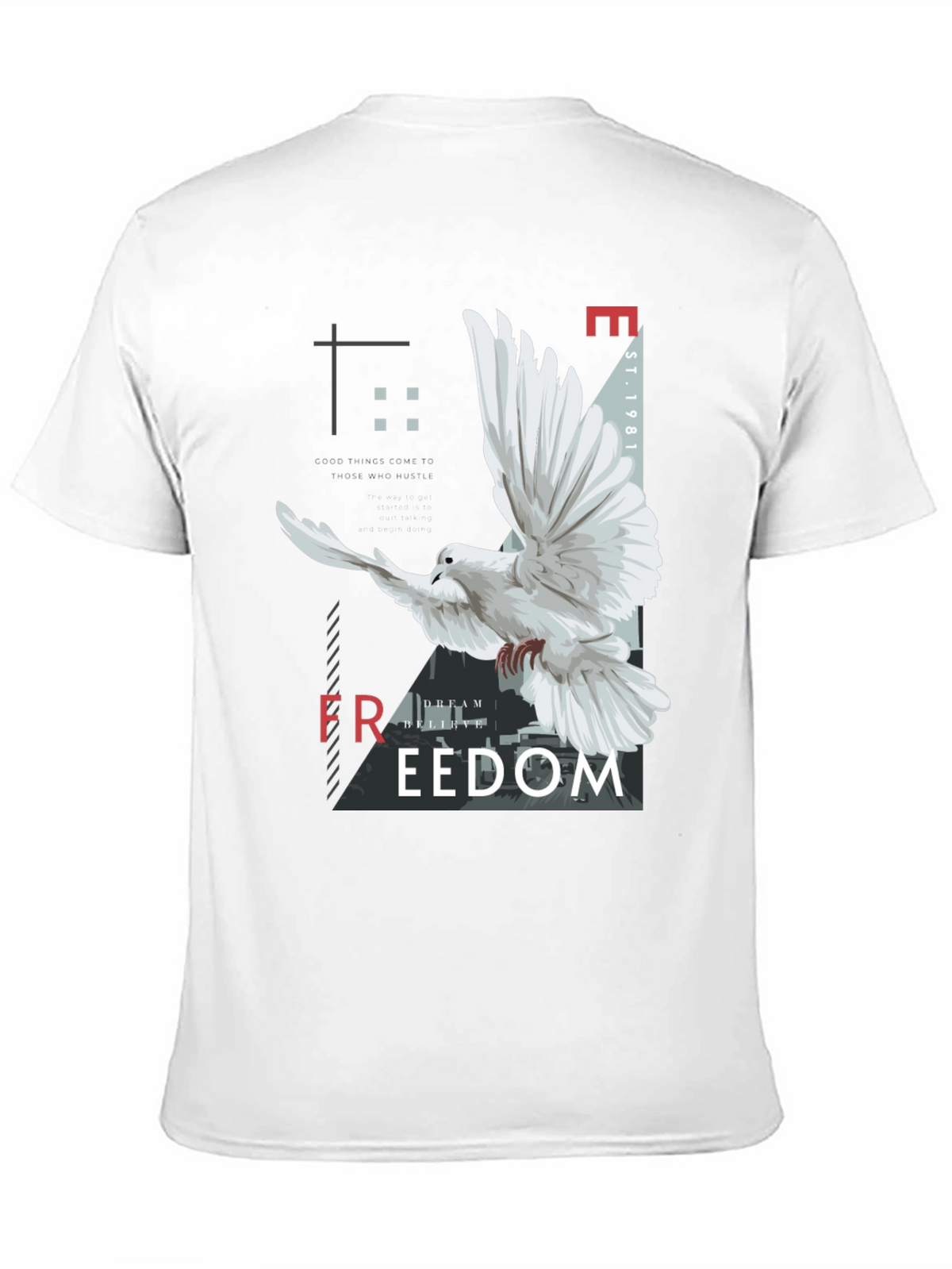 Freedom Graphic Print Mens Black T-Shirt
