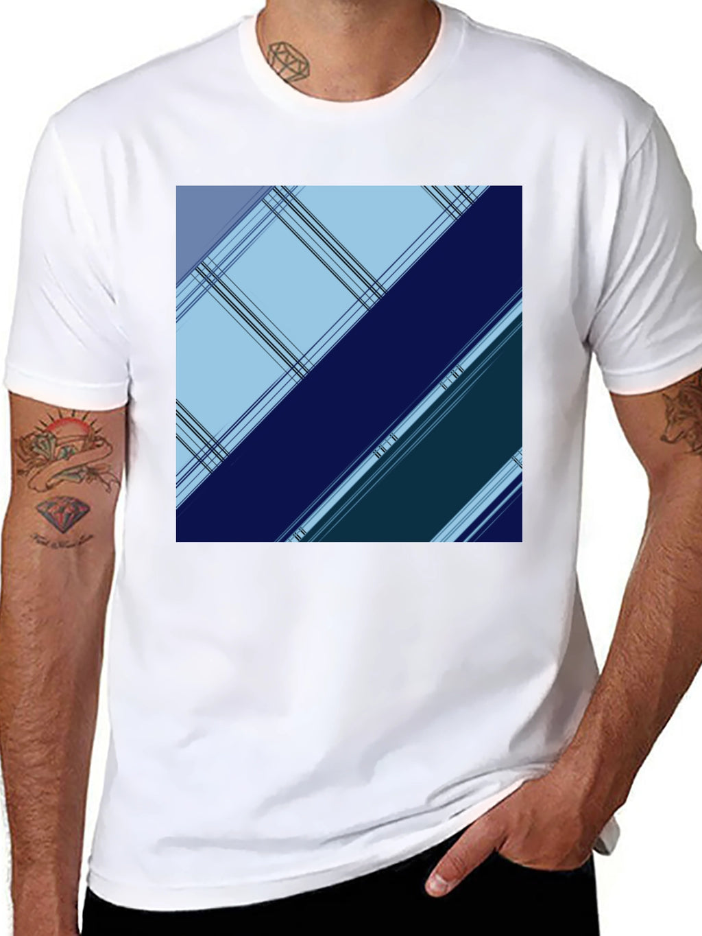 Geometric Plaid Mens Tee