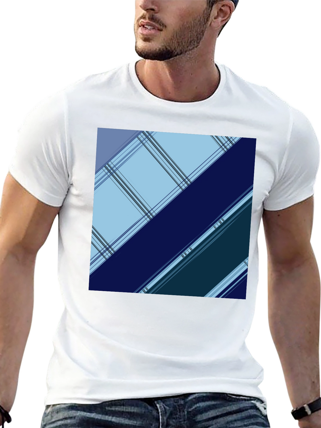 Geometric Plaid Mens Tee