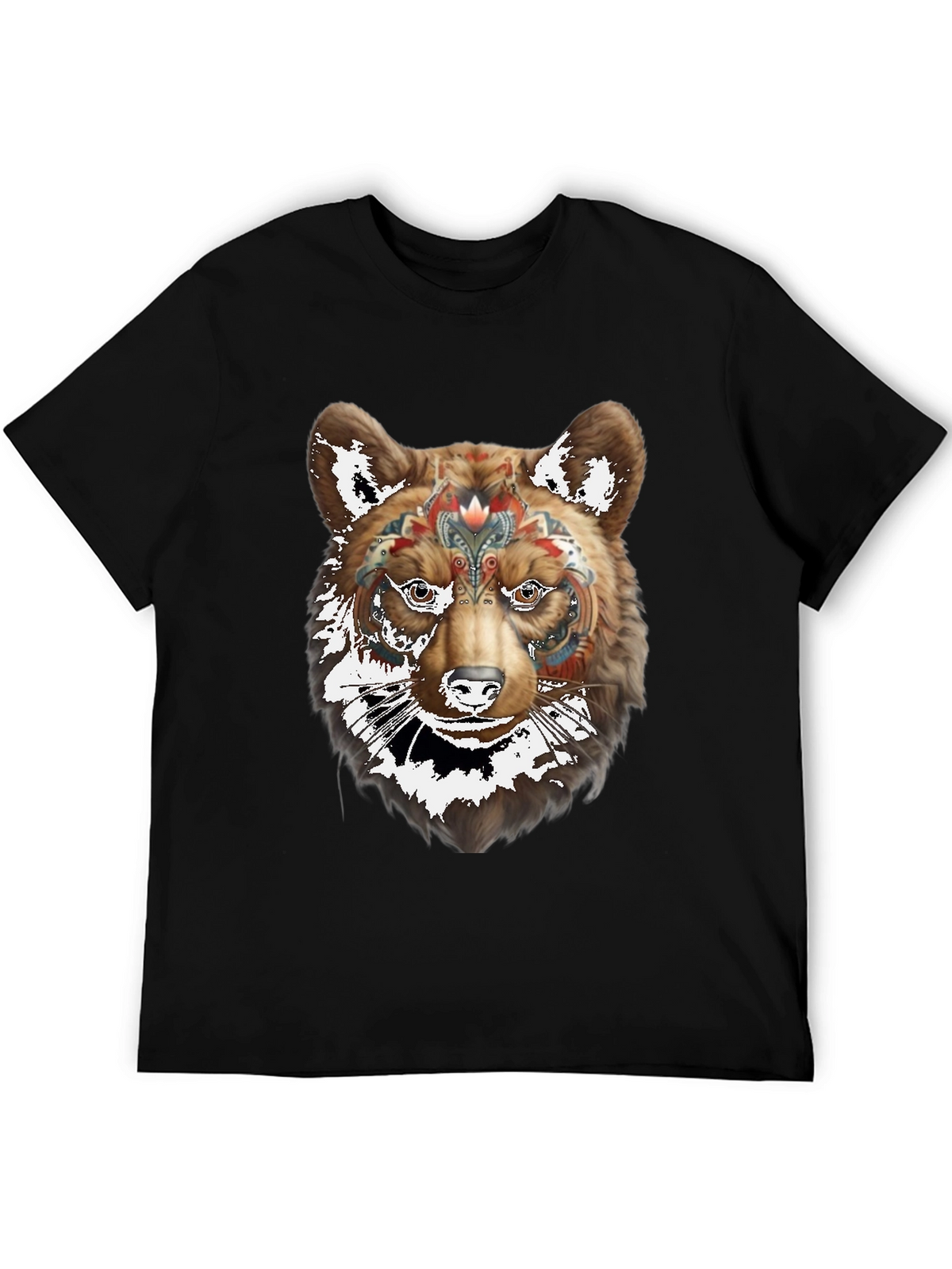 Bear Graphic Black T-Shirt - Stylish Animal Design