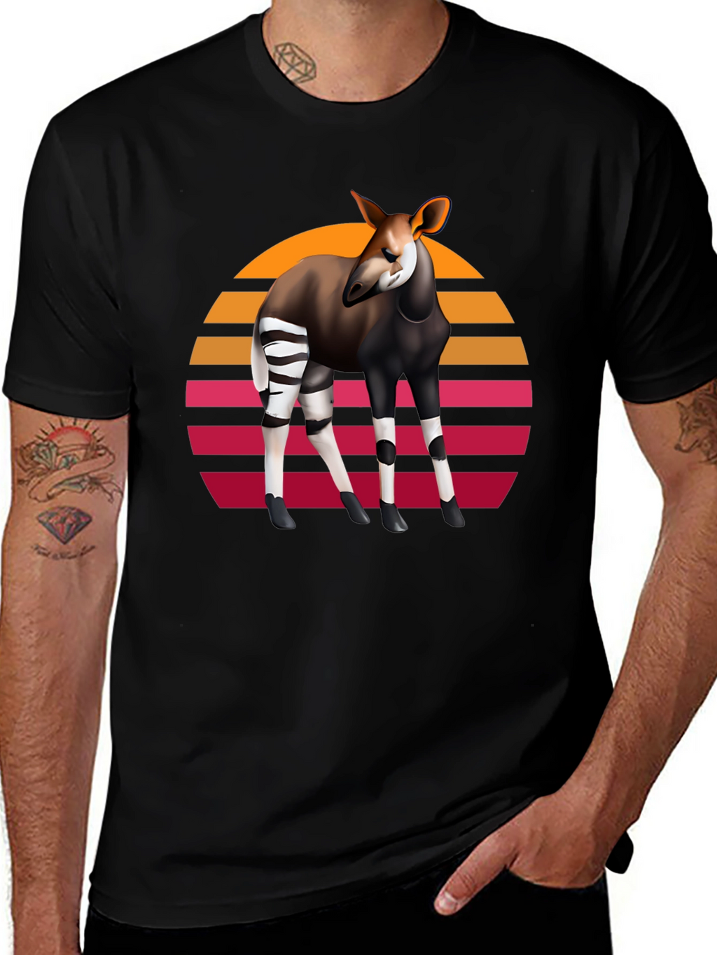 Okapi Retro Sunset Graphic Tee