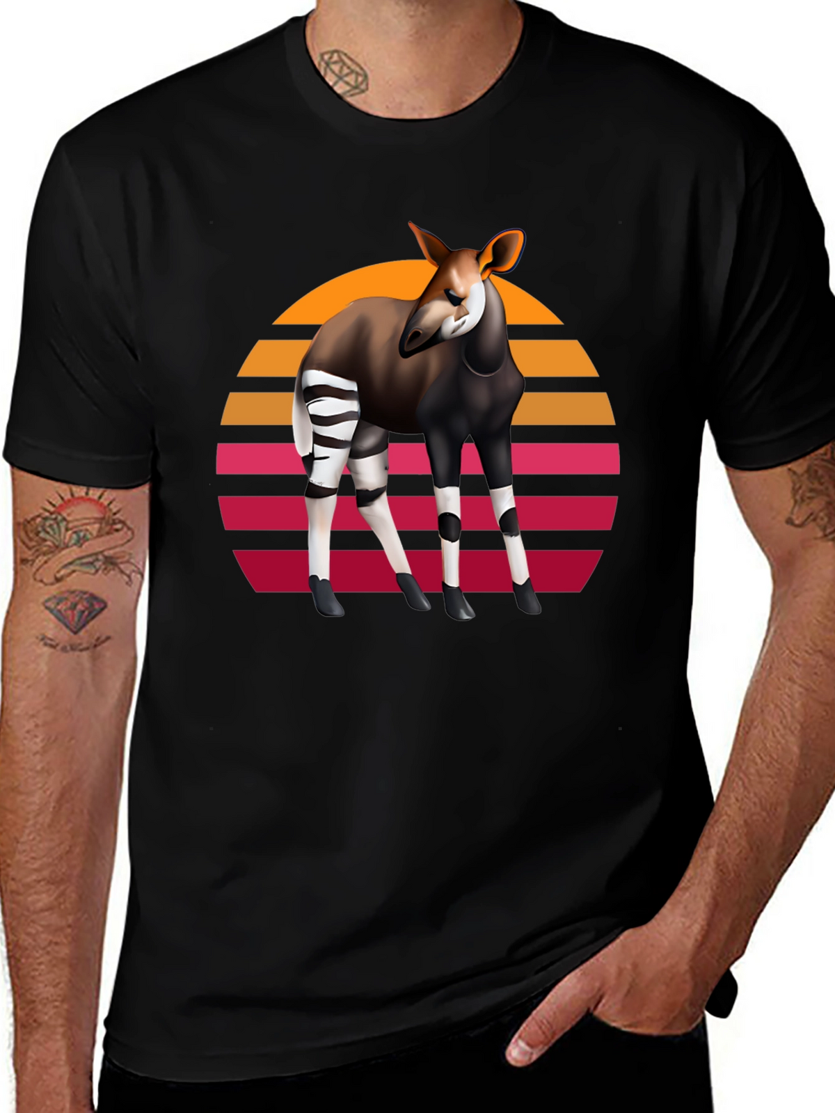Okapi Retro Sunset Graphic Tee