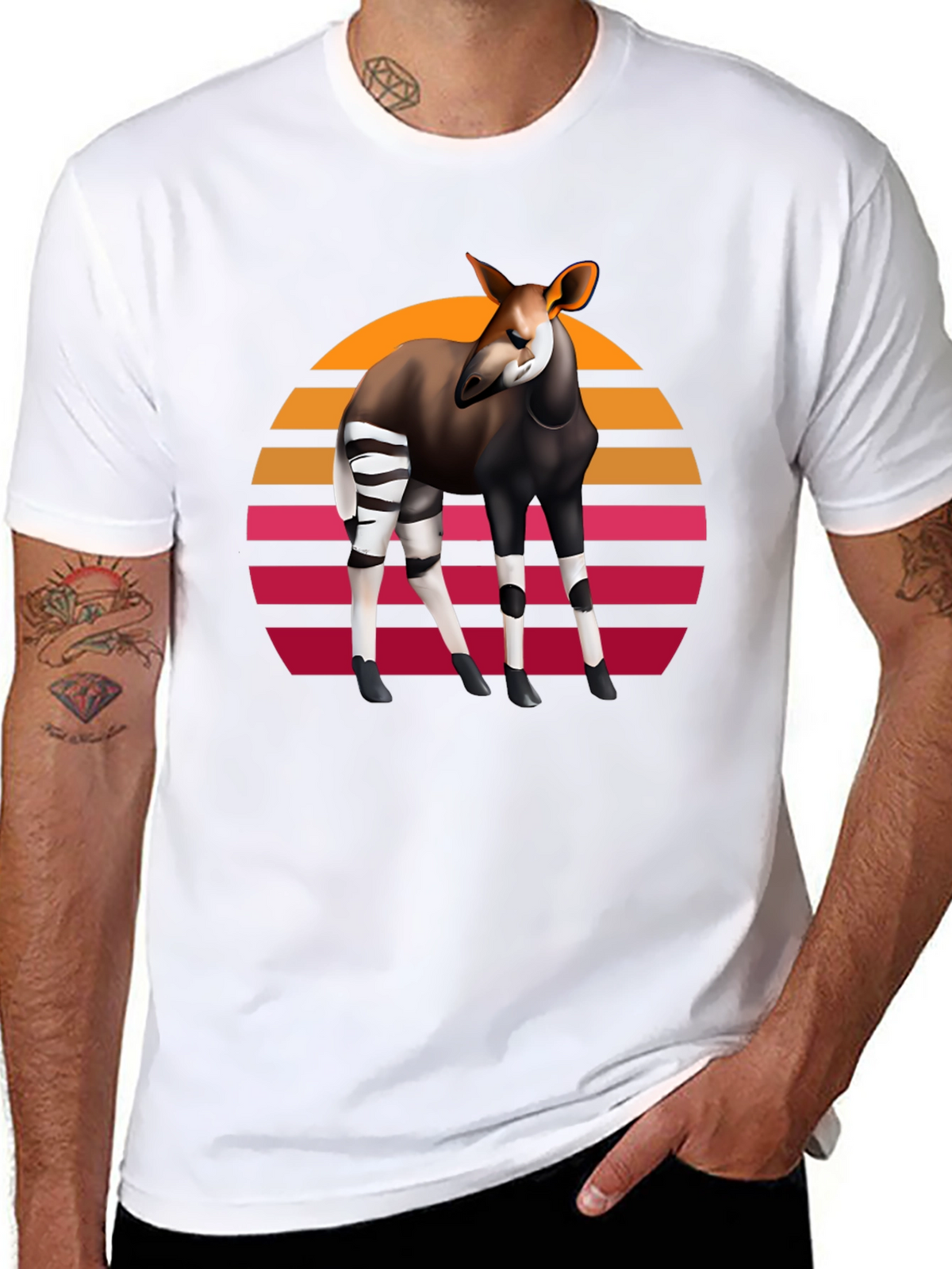 Okapi Retro Sunset Graphic Tee