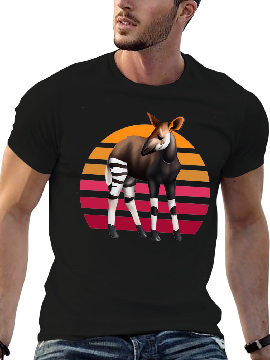 Okapi Retro Sunset Graphic Tee