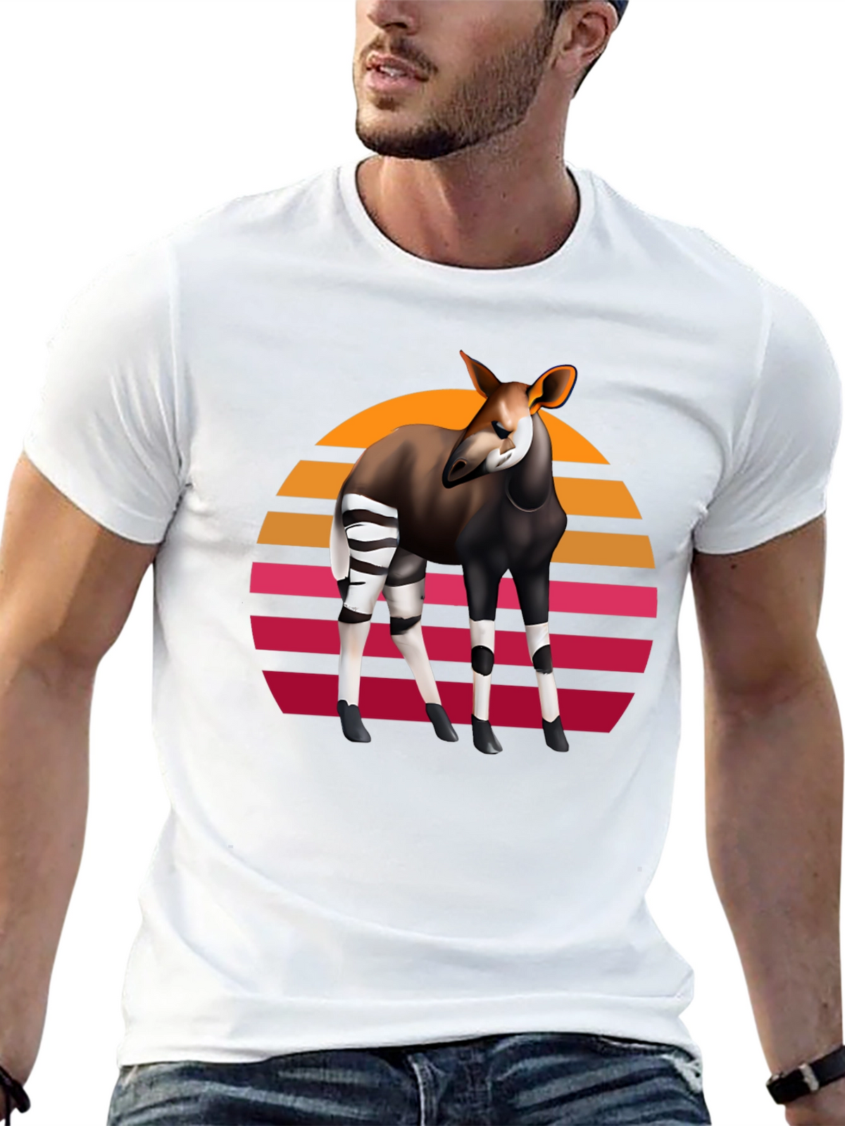 Okapi Retro Sunset Graphic Tee