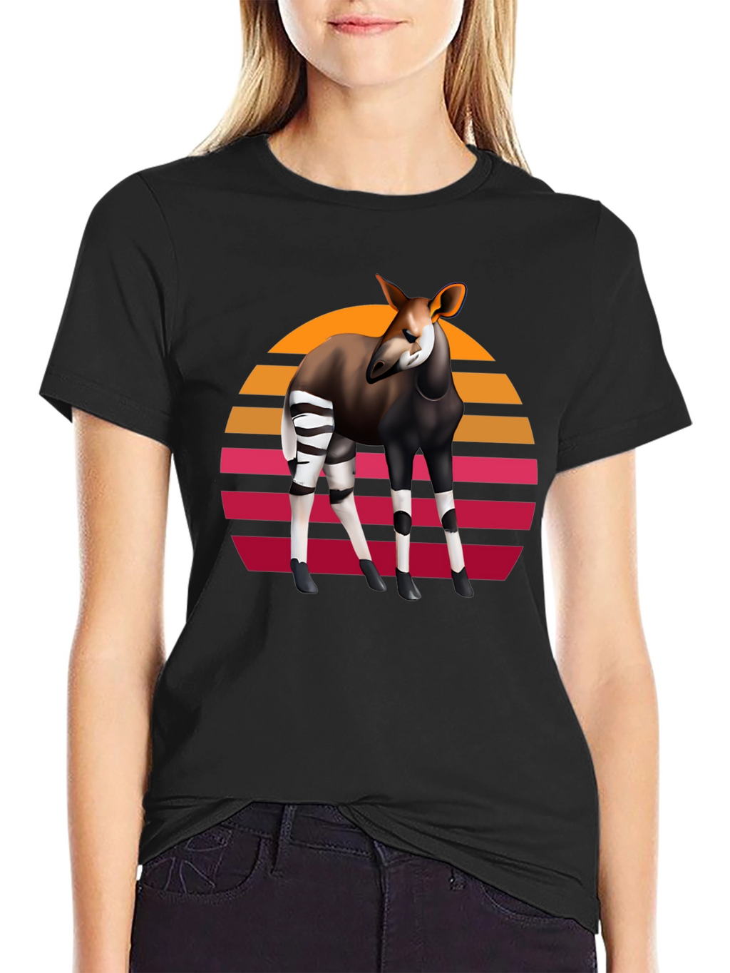 Okapi Retro Sunset Graphic Tee