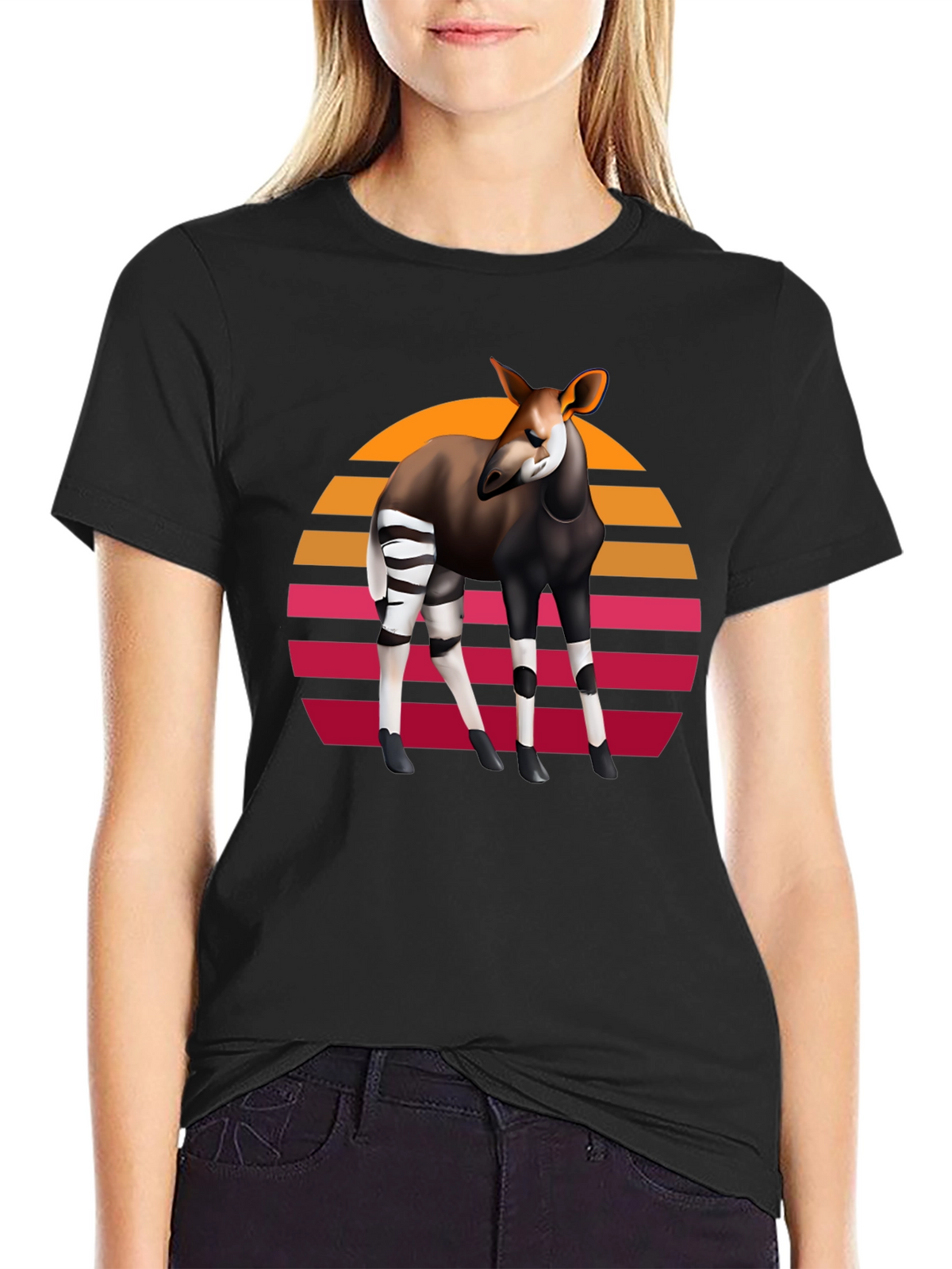 Okapi Retro Sunset Graphic Tee