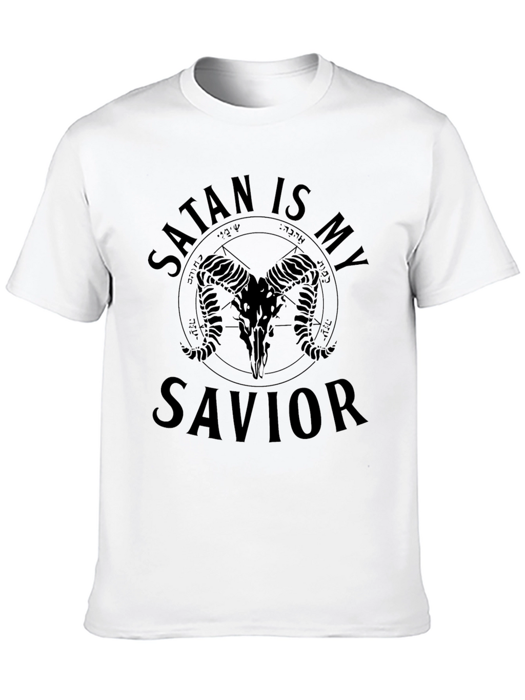 Satan Is My Savior Graphic Tee - Black