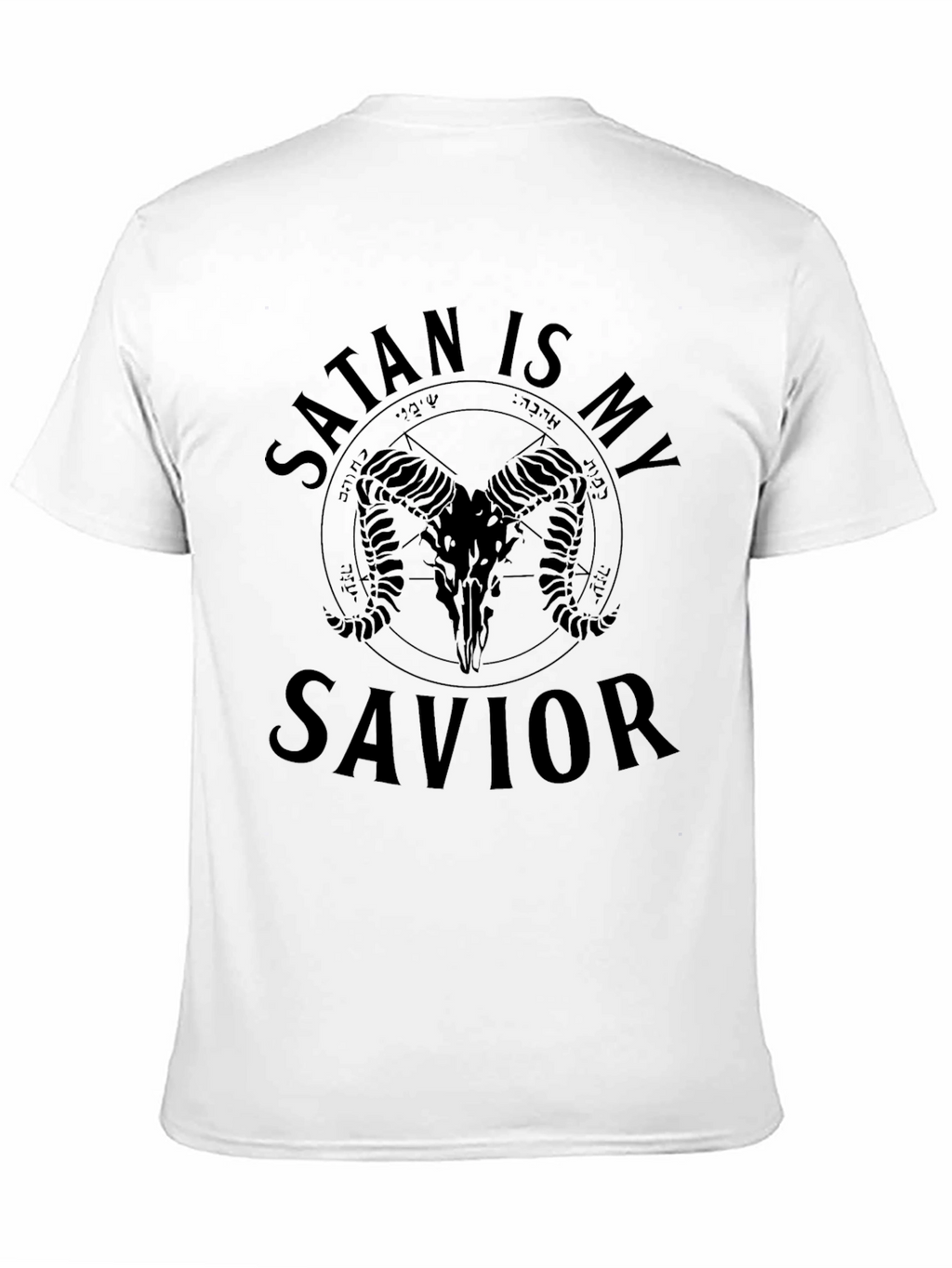 Satan Is My Savior Graphic Tee - Black