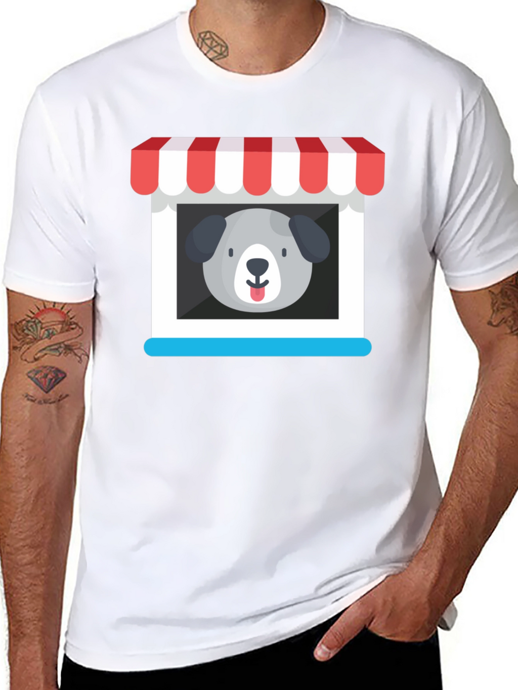 Cute Dog Storefront Graphic Tee