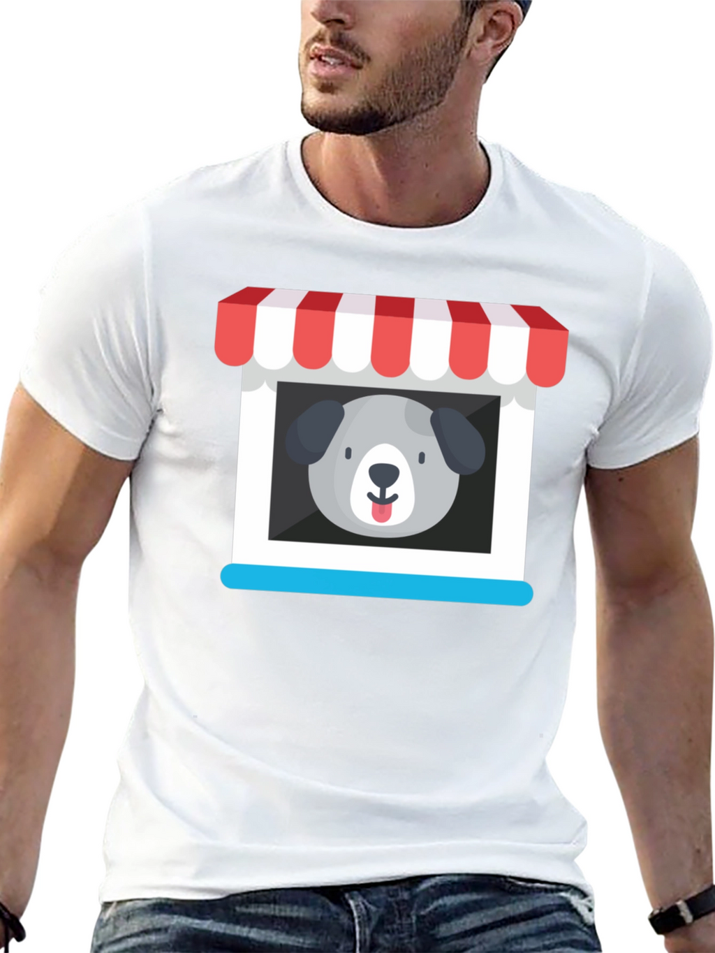 Cute Dog Storefront Graphic Tee