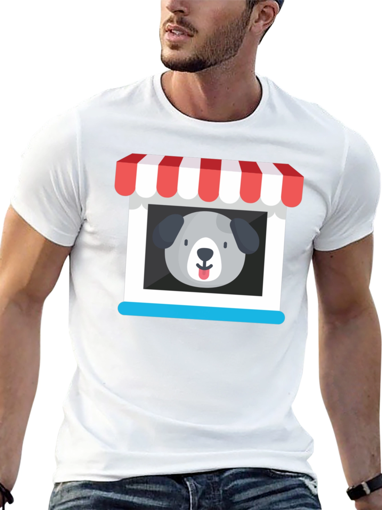 Cute Dog Storefront Graphic Tee