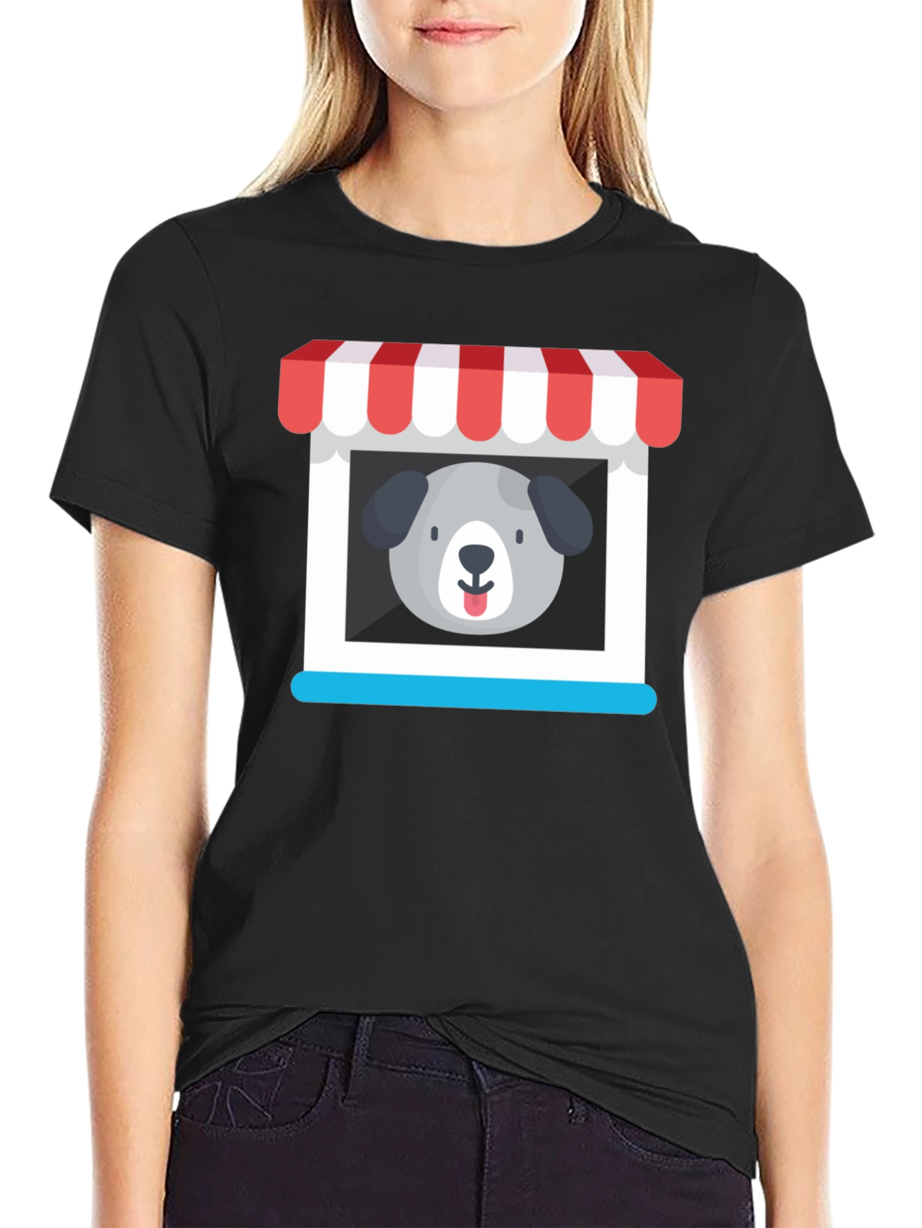 Cute Dog Storefront Graphic Tee