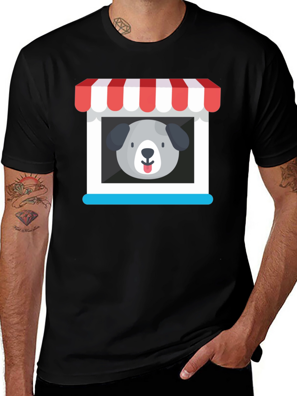 Cute Dog Storefront Graphic Tee