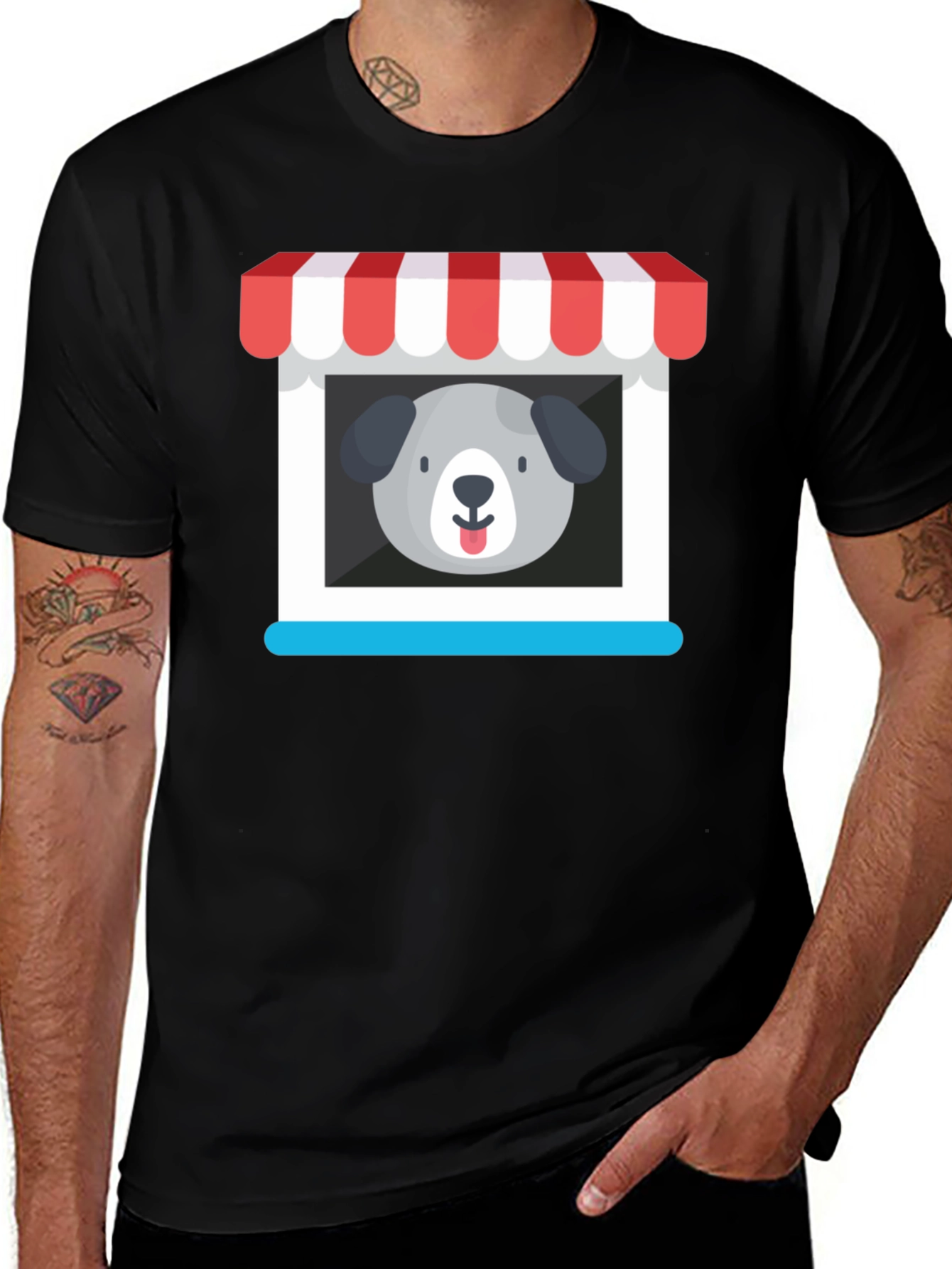Cute Dog Storefront Graphic Tee