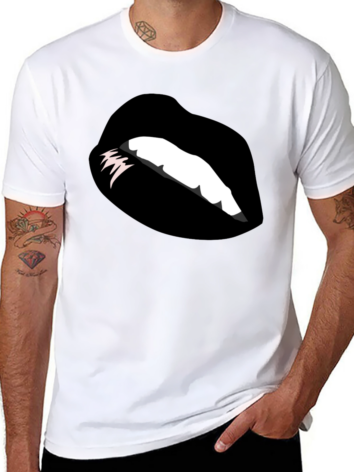 Graphic Lips Black T-Shirt