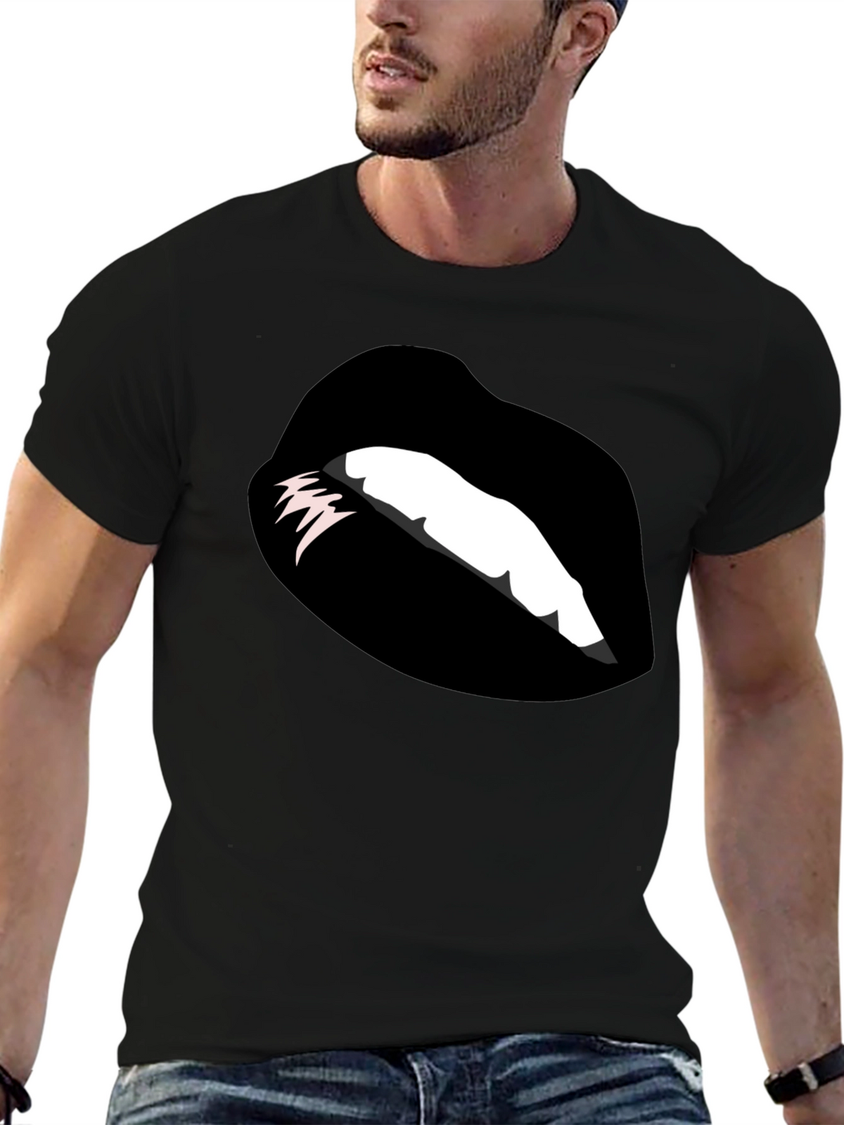 Graphic Lips Black T-Shirt
