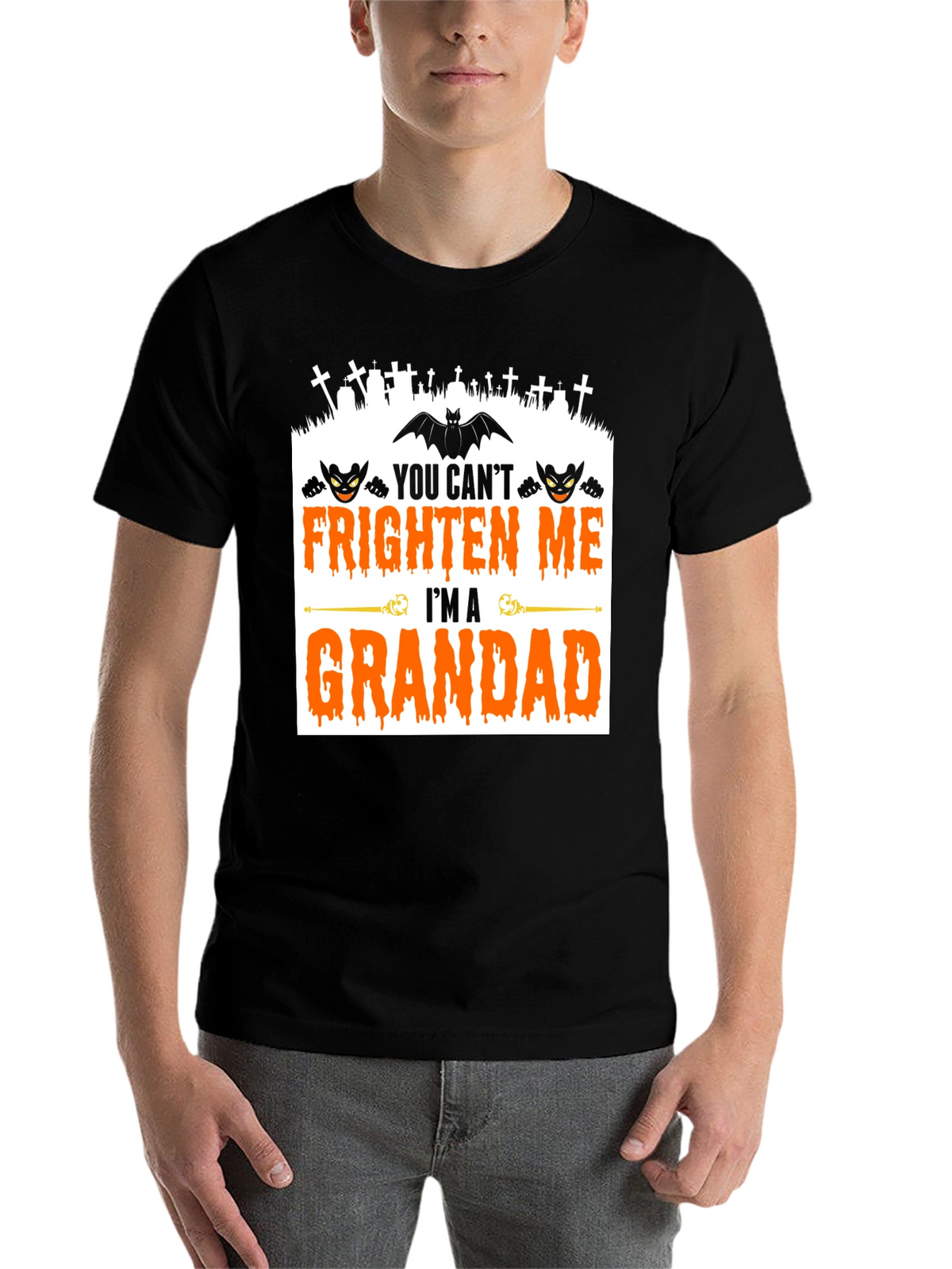 Grandad Halloween T-Shirt - You Cant Frighten Me!
