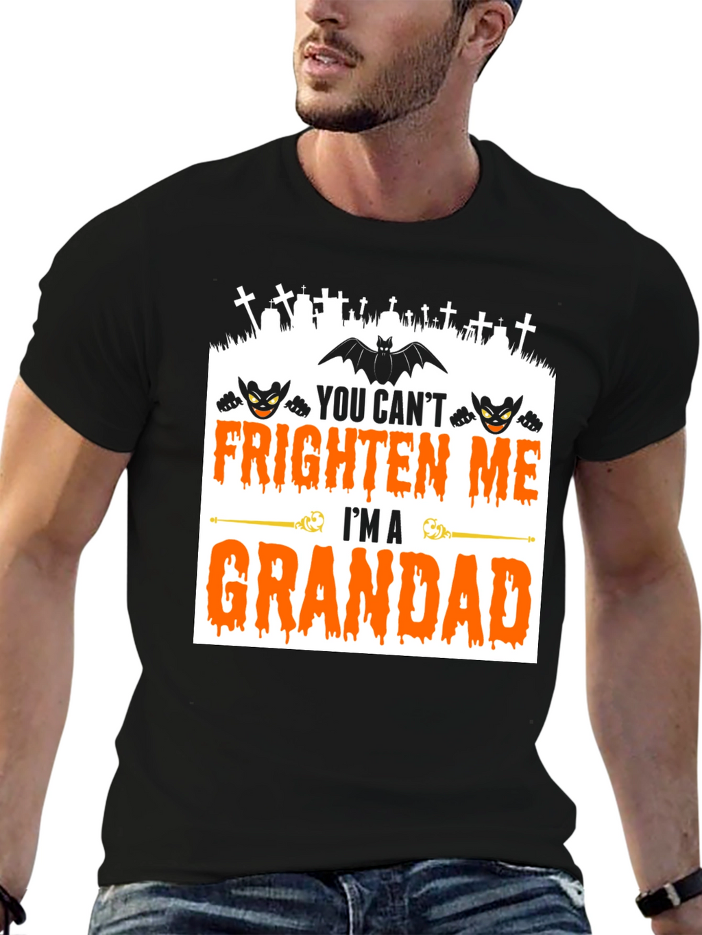 Grandad Halloween T-Shirt - You Cant Frighten Me!