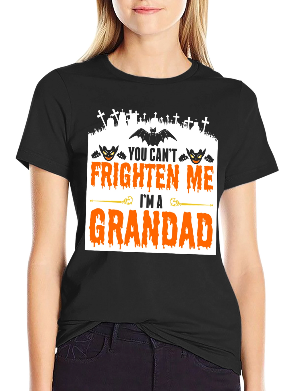 Grandad Halloween T-Shirt - You Cant Frighten Me!