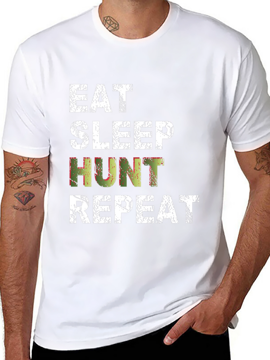 Eat Sleep Hunt Repeat Black T-Shirt