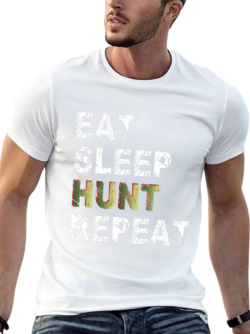 Eat Sleep Hunt Repeat Black T-Shirt