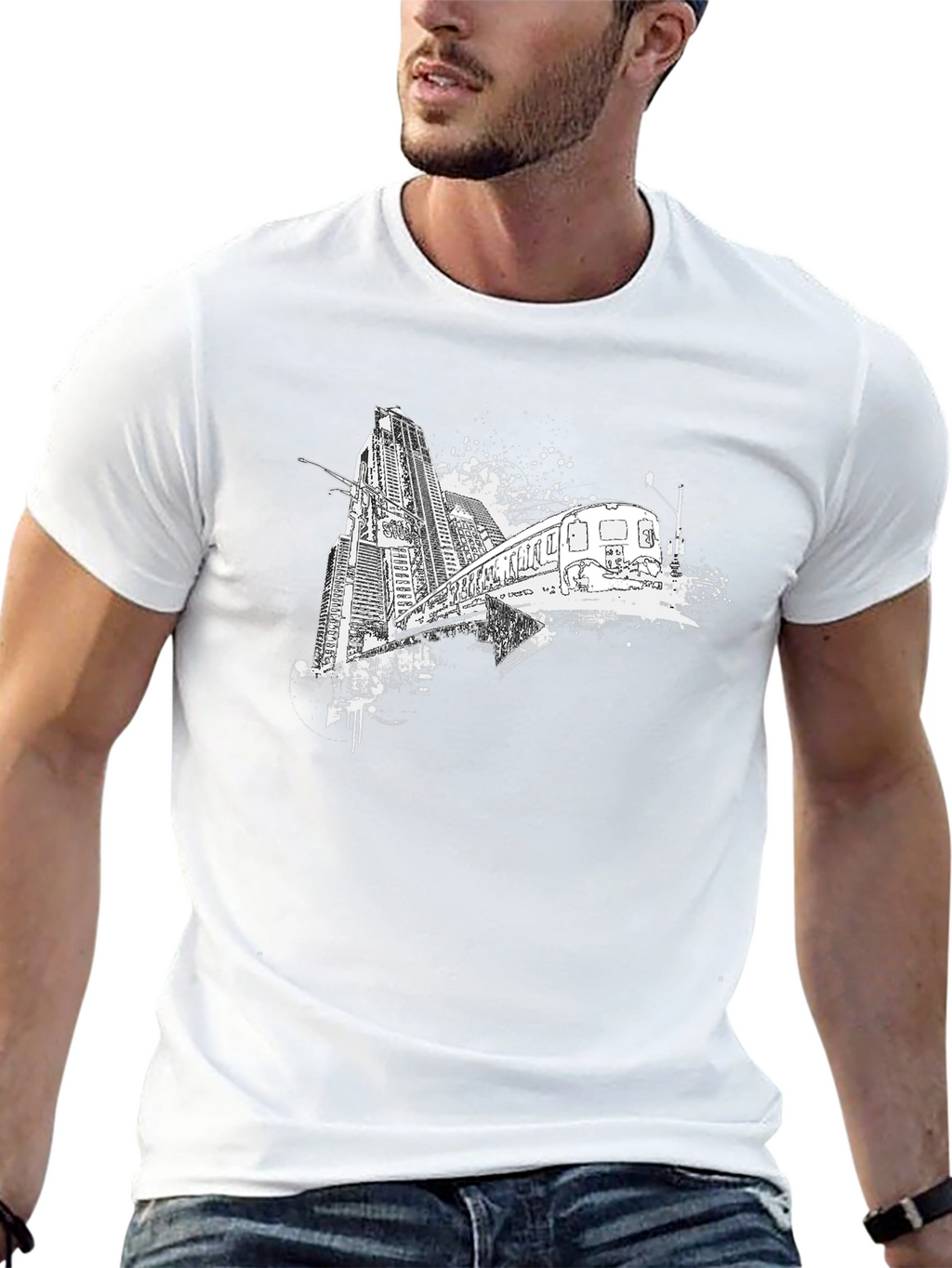 Urban Train Graphic Tee - Black