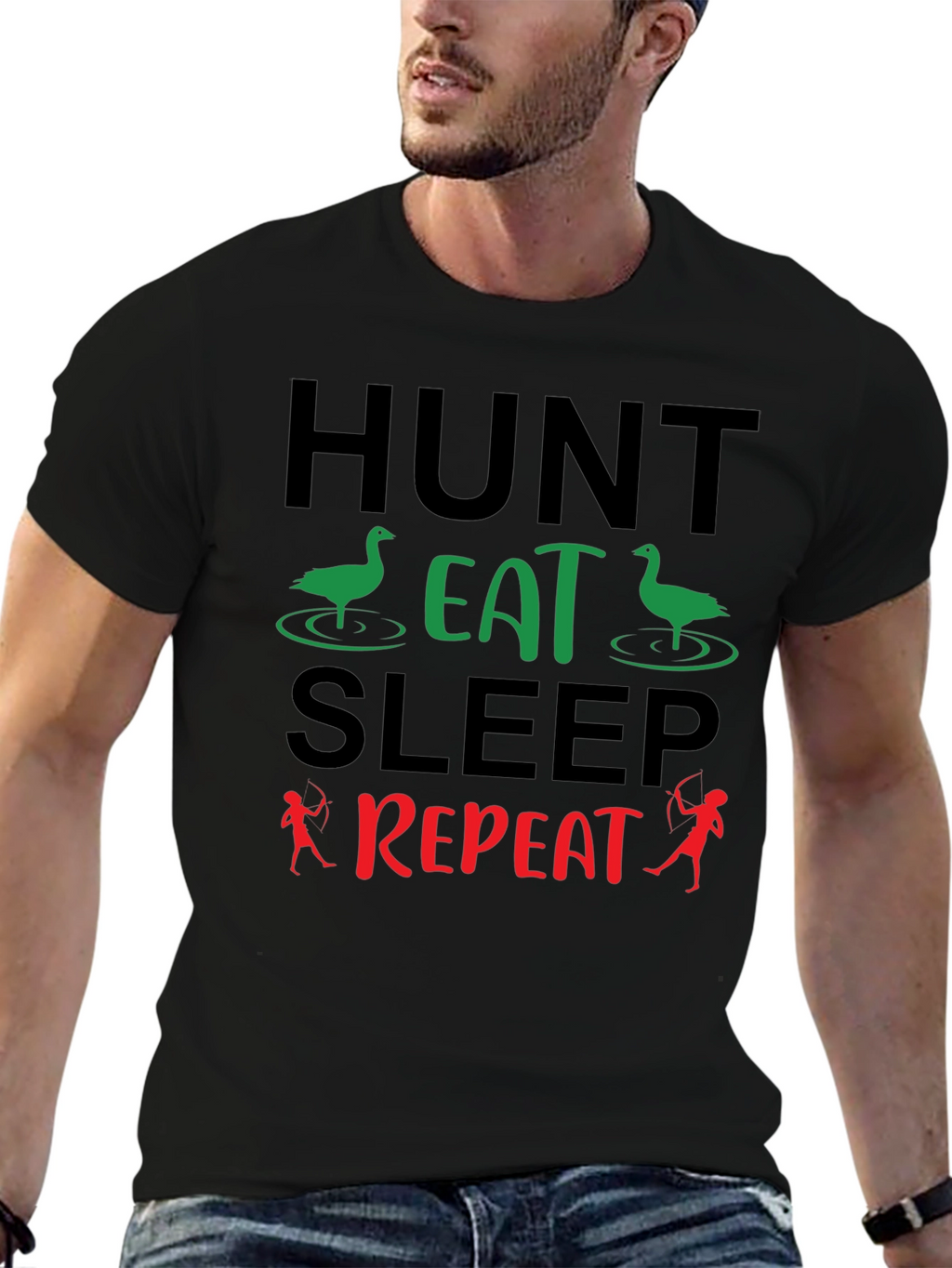 Hunt Eat Sleep Repeat T-Shirt - Hunting Bow