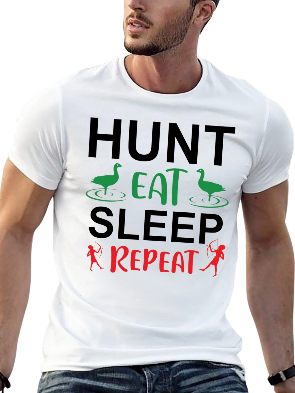 Hunt Eat Sleep Repeat T-Shirt - Hunting Bow