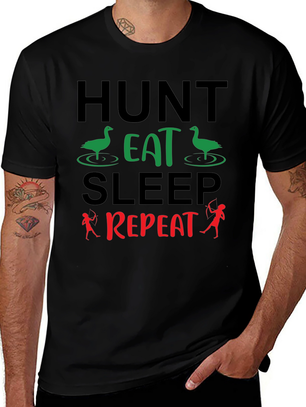 Hunt Eat Sleep Repeat T-Shirt - Hunting Bow