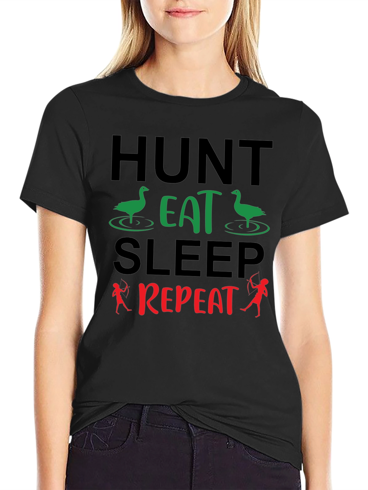 Hunt Eat Sleep Repeat T-Shirt - Hunting Bow