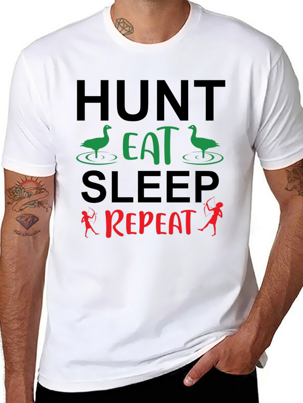 Hunt Eat Sleep Repeat T-Shirt - Hunting Bow