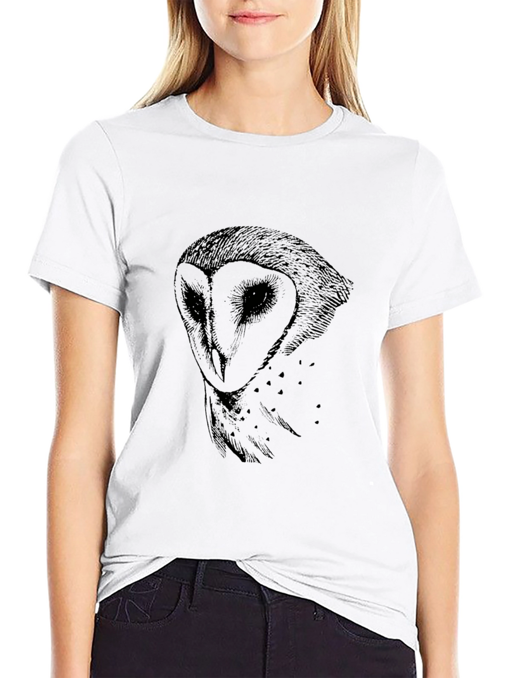 Mens Black Owl Graphic T-Shirt