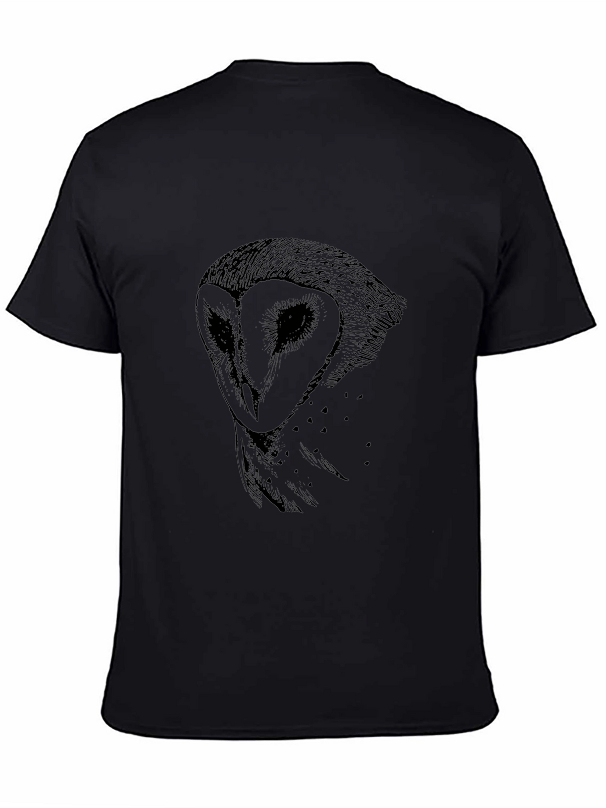 Mens Black Owl Graphic T-Shirt
