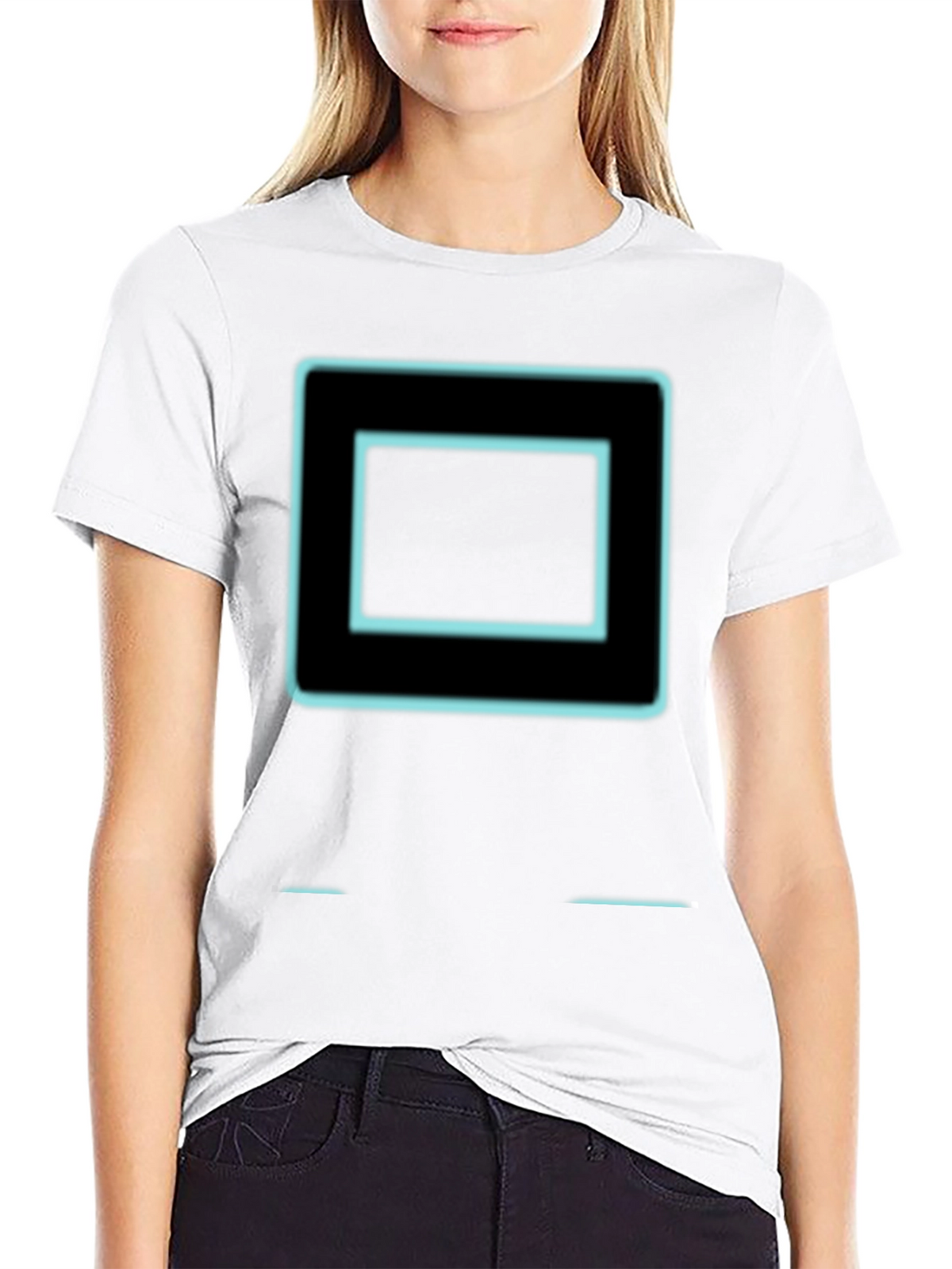 Retro Tech Square Graphic Tee - Black