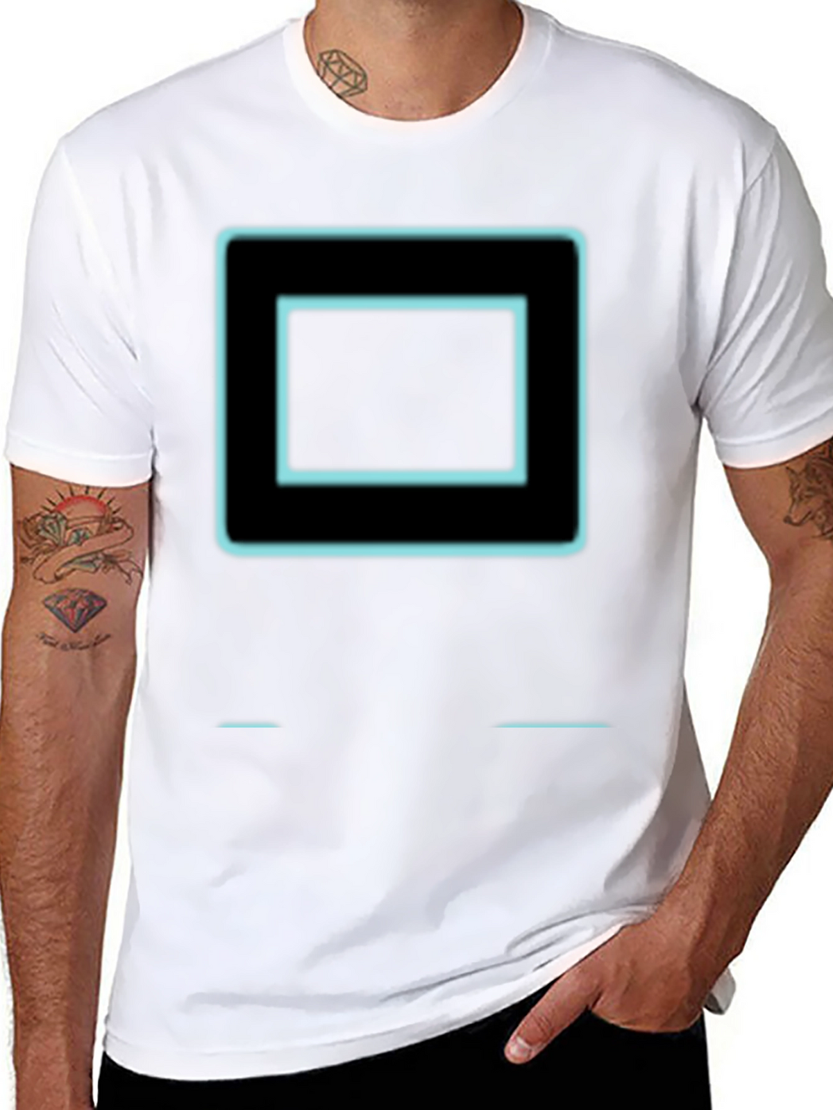 Retro Tech Square Graphic Tee - Black