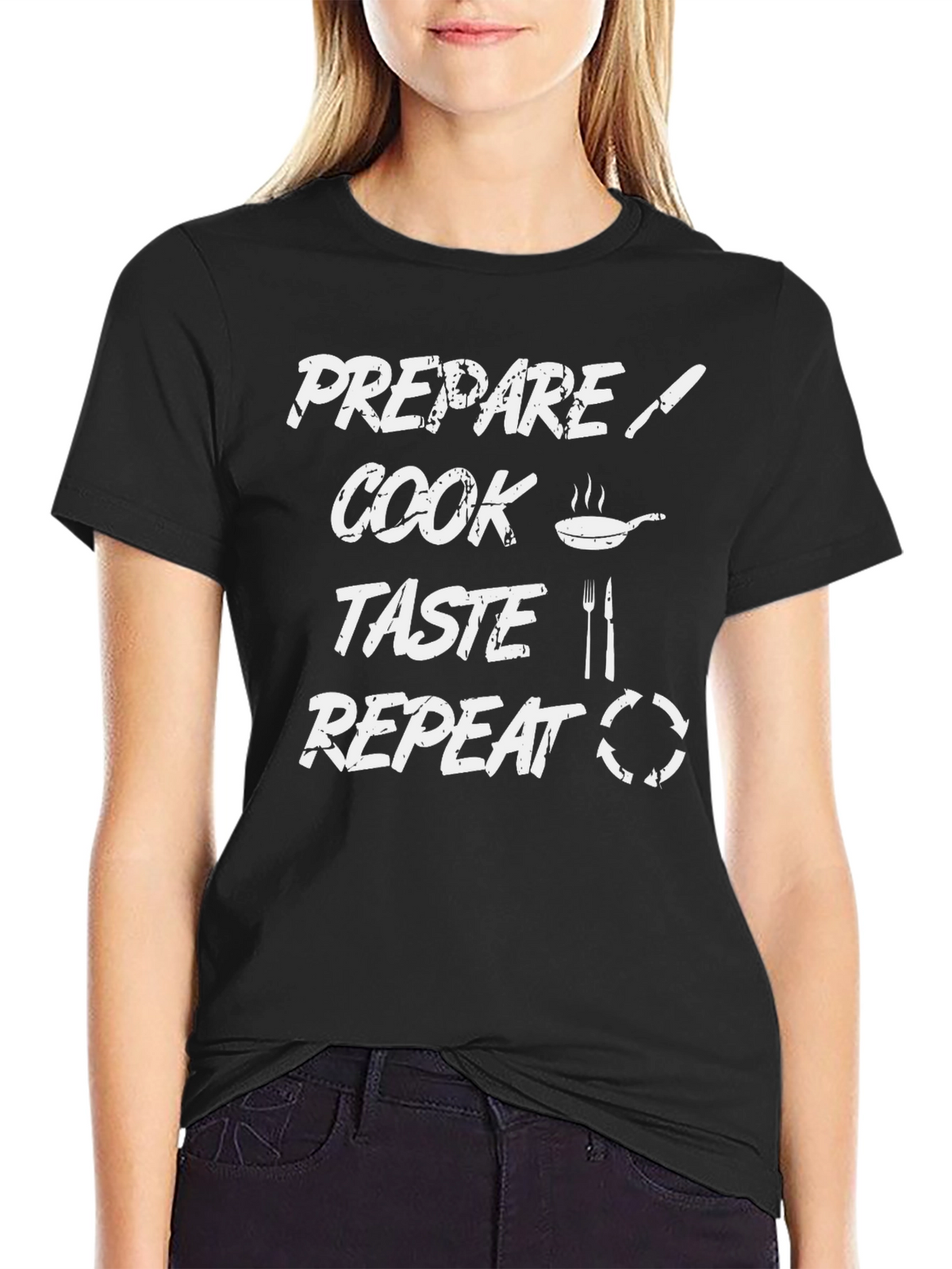 Prepare Cook Taste Repeat Chef Graphic Tee