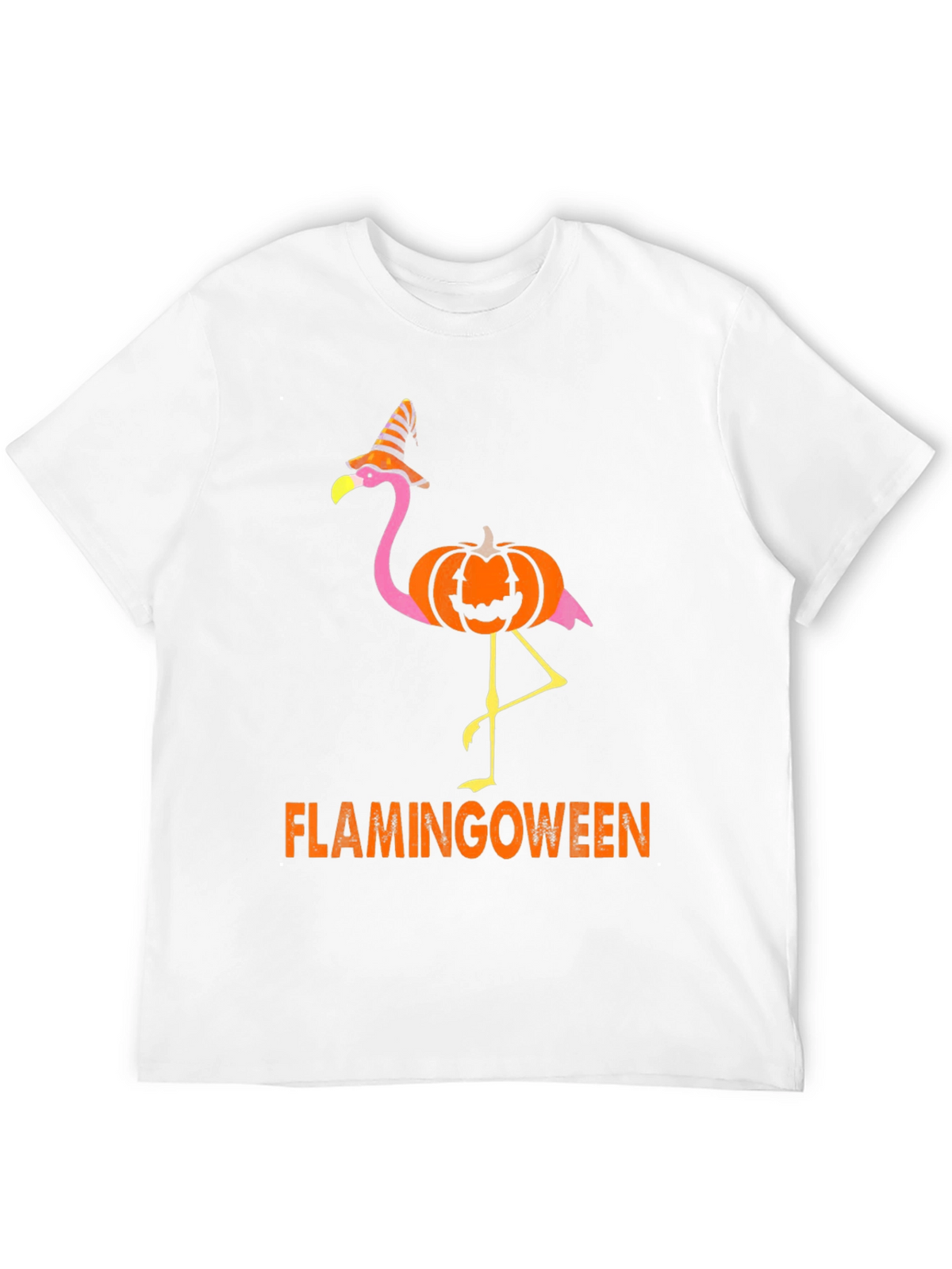 Flamingoween T-Shirt: Flamingo Pumpkin Halloween Tee