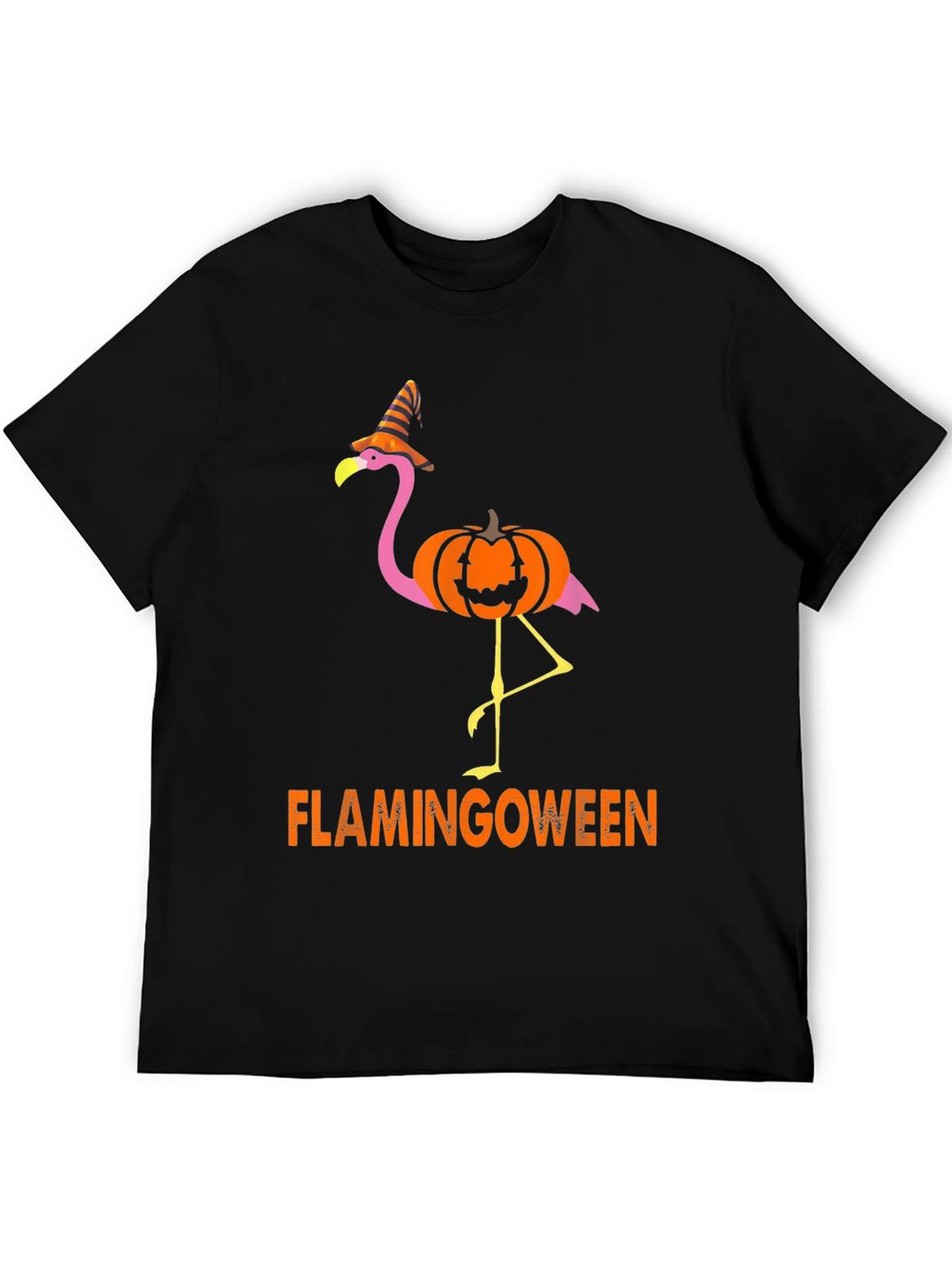 Flamingoween T-Shirt: Flamingo Pumpkin Halloween Tee