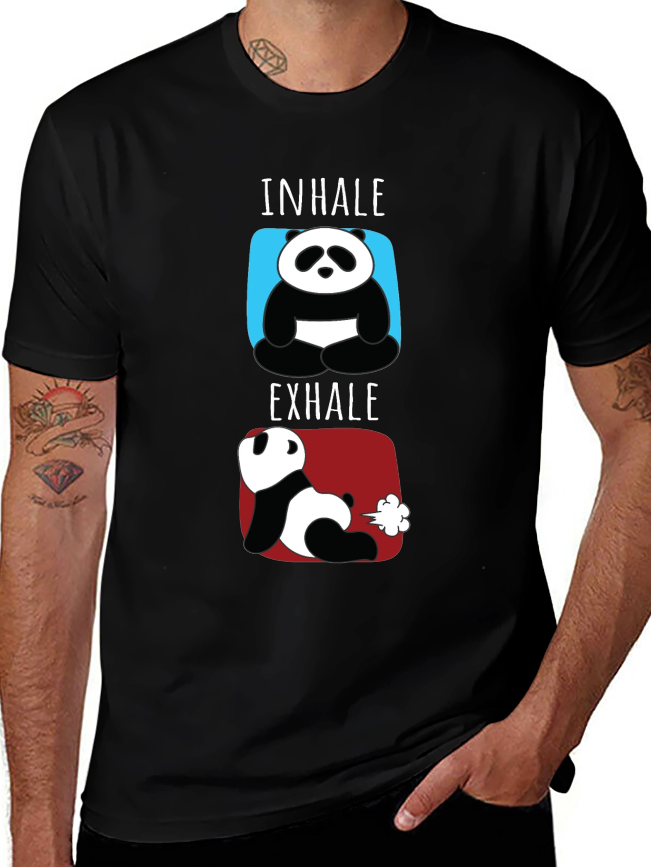 Inhale Exhale Funny Panda T-Shirt