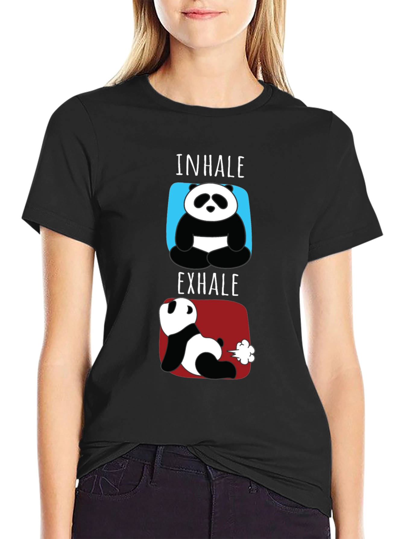 Inhale Exhale Funny Panda T-Shirt