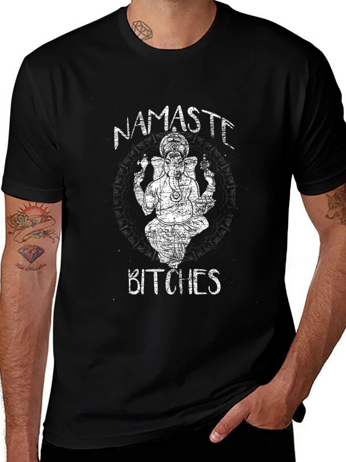Namaste Bitches Graphic Tee - Unisex Black T-Shirt