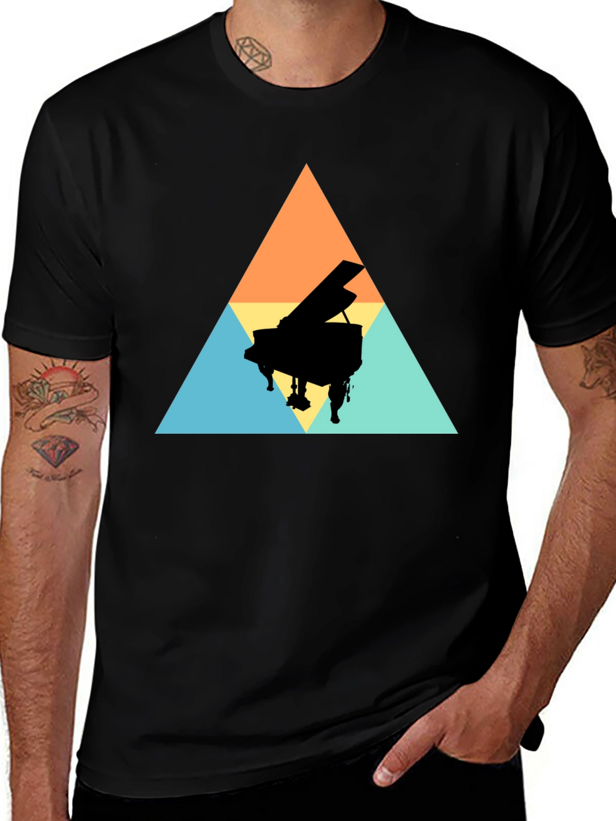 Geometric Piano T-Shirt - Stylish & Unique