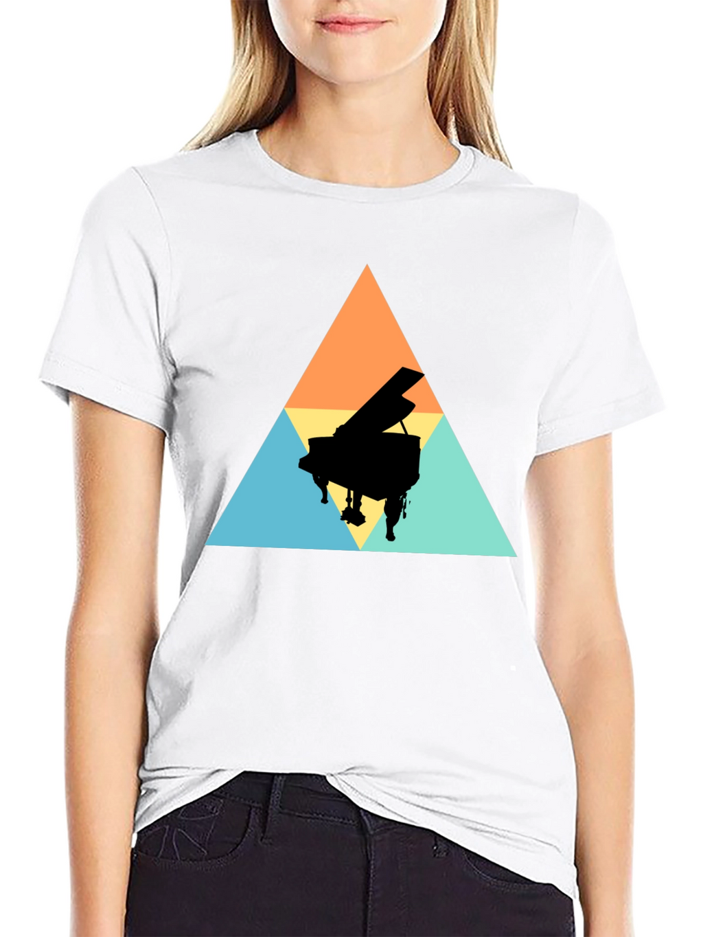 Geometric Piano T-Shirt - Stylish & Unique