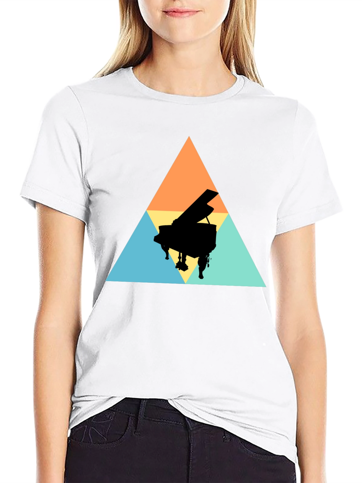 Geometric Piano T-Shirt - Stylish & Unique