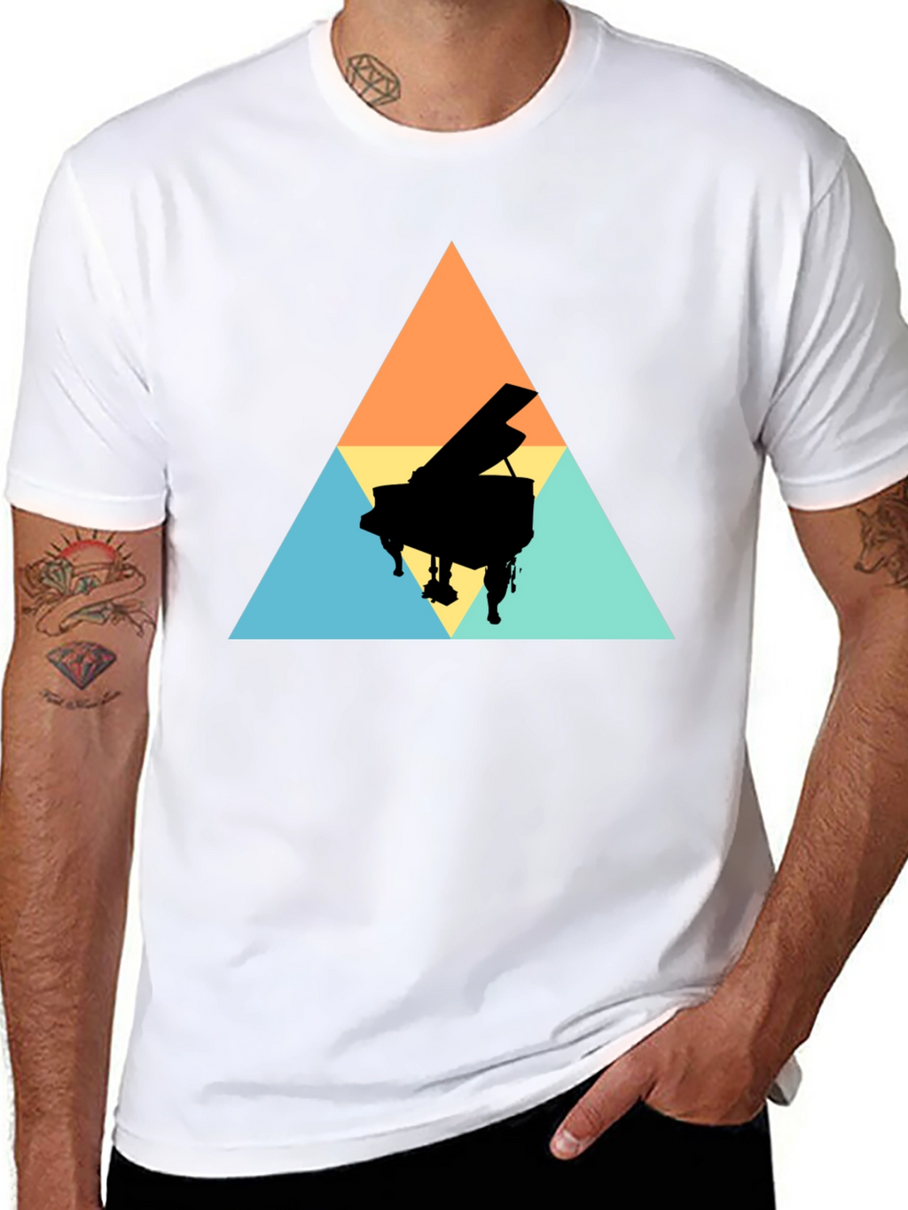 Geometric Piano T-Shirt - Stylish & Unique
