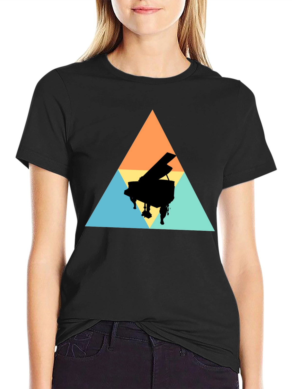 Geometric Piano T-Shirt - Stylish & Unique